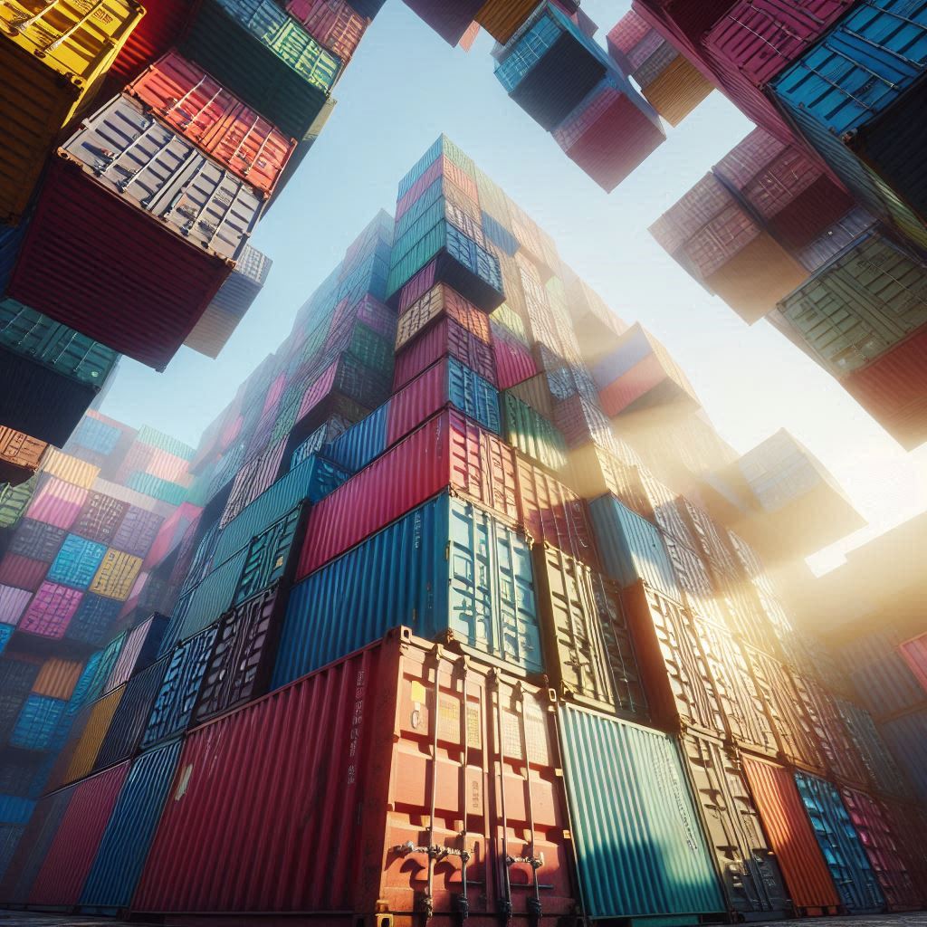 imagen de fondo de contenedores apilados